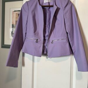 Calvin Klein Purple Blazer Structured Cropped Jacket